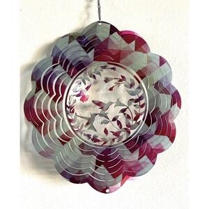 Hummingbird Wind Spinner 3D Hanging Stainless Steel Garden Porch Patio‎ Decor